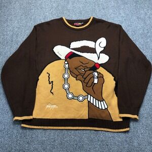 Vintage Diss Biggie Smalls Inspired Graphic Sweater Brown XXL Hip Hop Streetwear